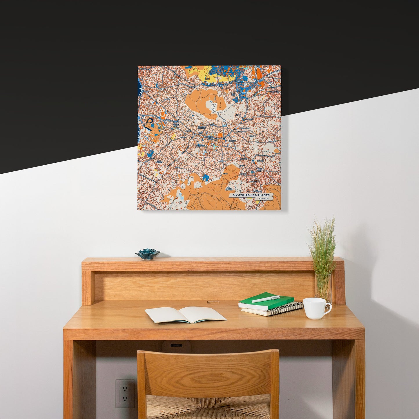Six-Fours-Les-Plages France Colorful City Map Canvas Print Scene