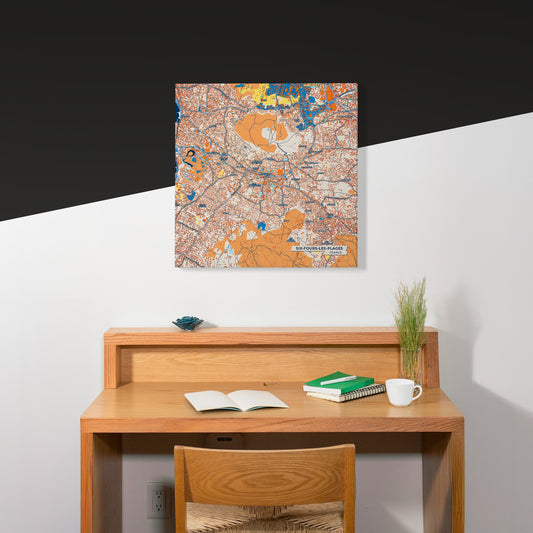 Six-Fours-Les-Plages France Colorful City Map Canvas Print Scene