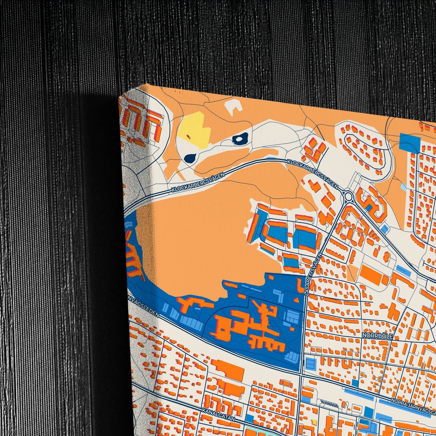 Skellefteå Sweden Colorful City Map Canvas Print Detail