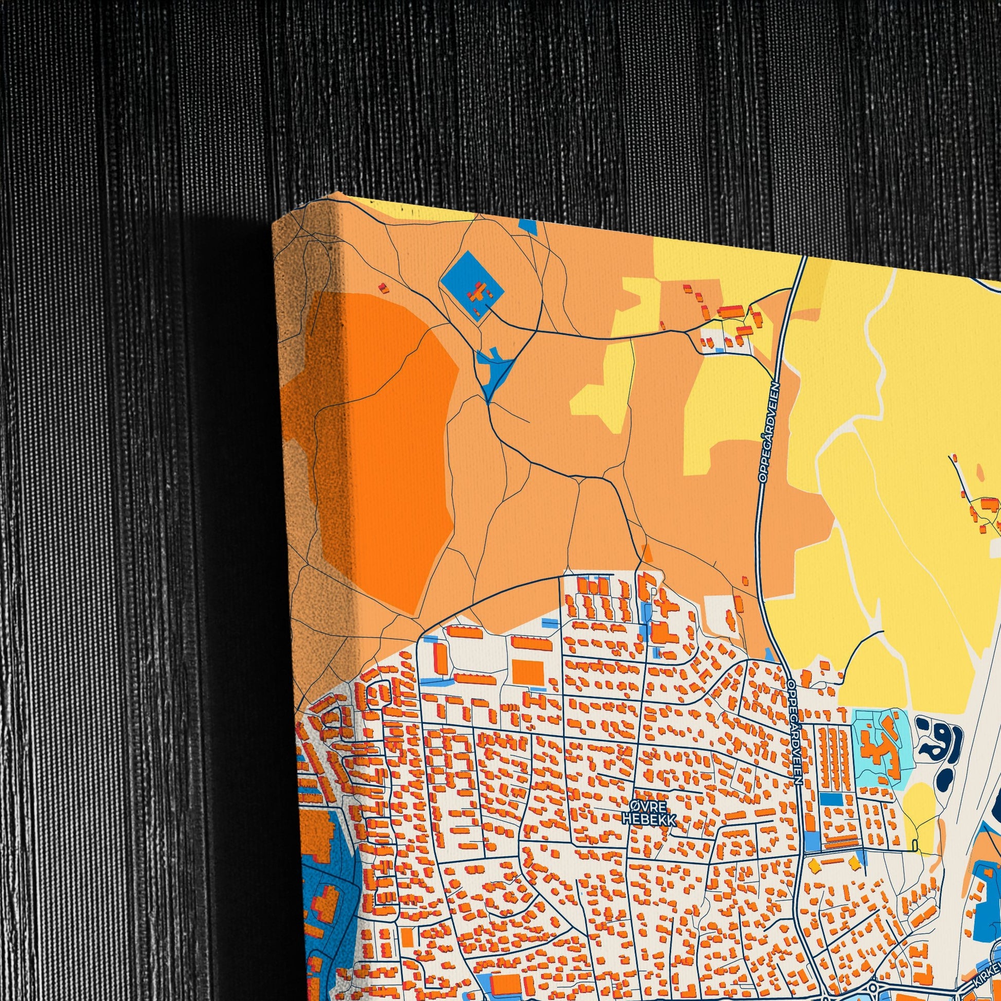Ski Norway Colorful City Map Canvas Print Detail