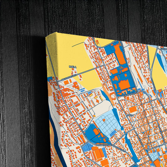 Skien Norway Colorful City Map Canvas Print Detail