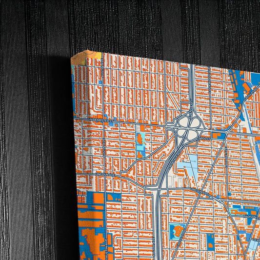 Skokie Illinois Colorful City Map Canvas Print Detail