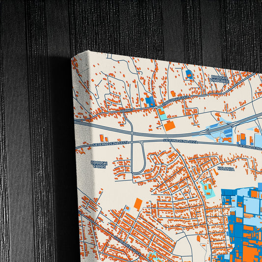 Slavonski Brod Croatia Colorful City Map Canvas Print Detail