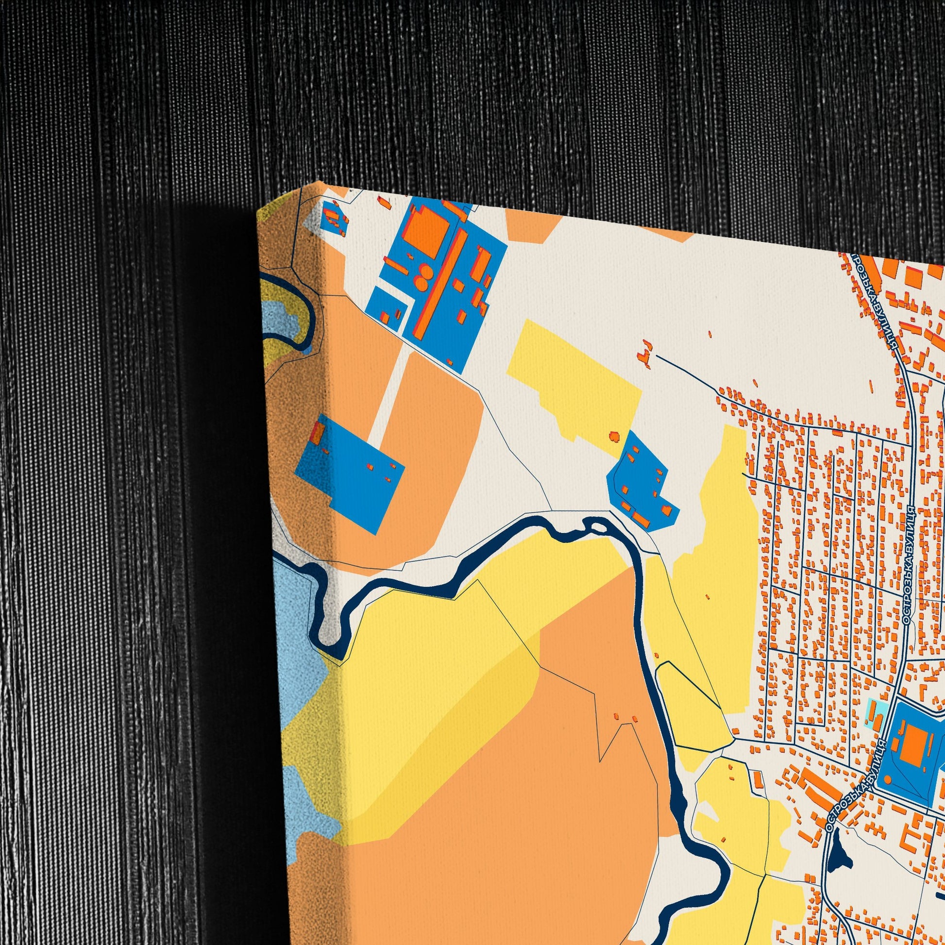 Славута Ukraine Colorful City Map Canvas Print Detail