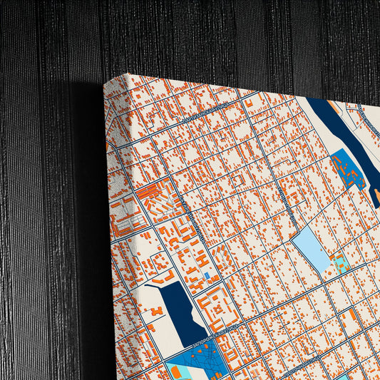 Славянск-На-Кубани Russia Colorful City Map Canvas Print Detail