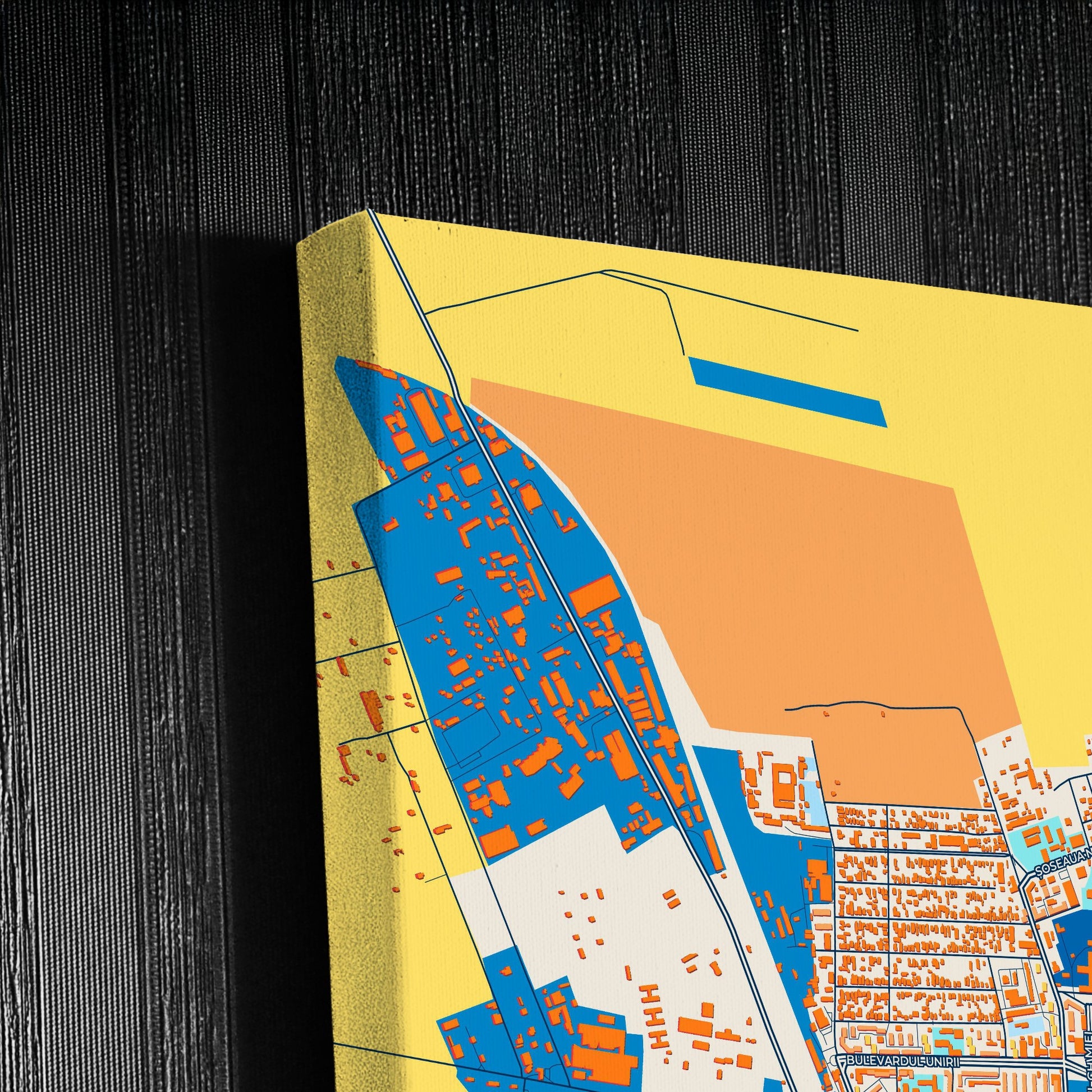 Slobozia Romania Colorful City Map Canvas Print Detail