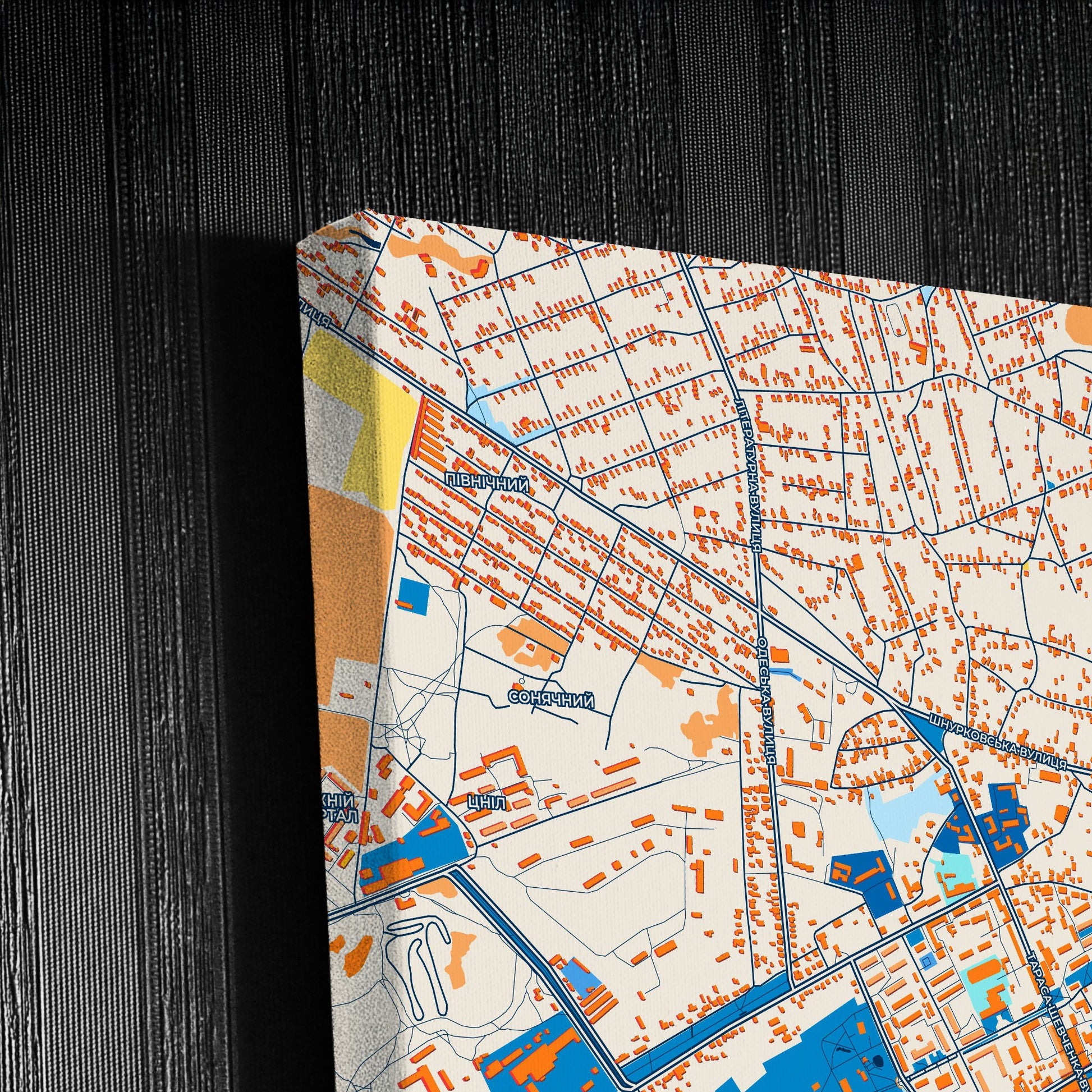 Словянськ Ukraine Colorful City Map Canvas Print Detail