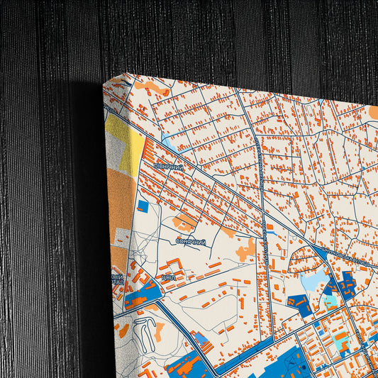 Словянськ Ukraine Colorful City Map Canvas Print Detail