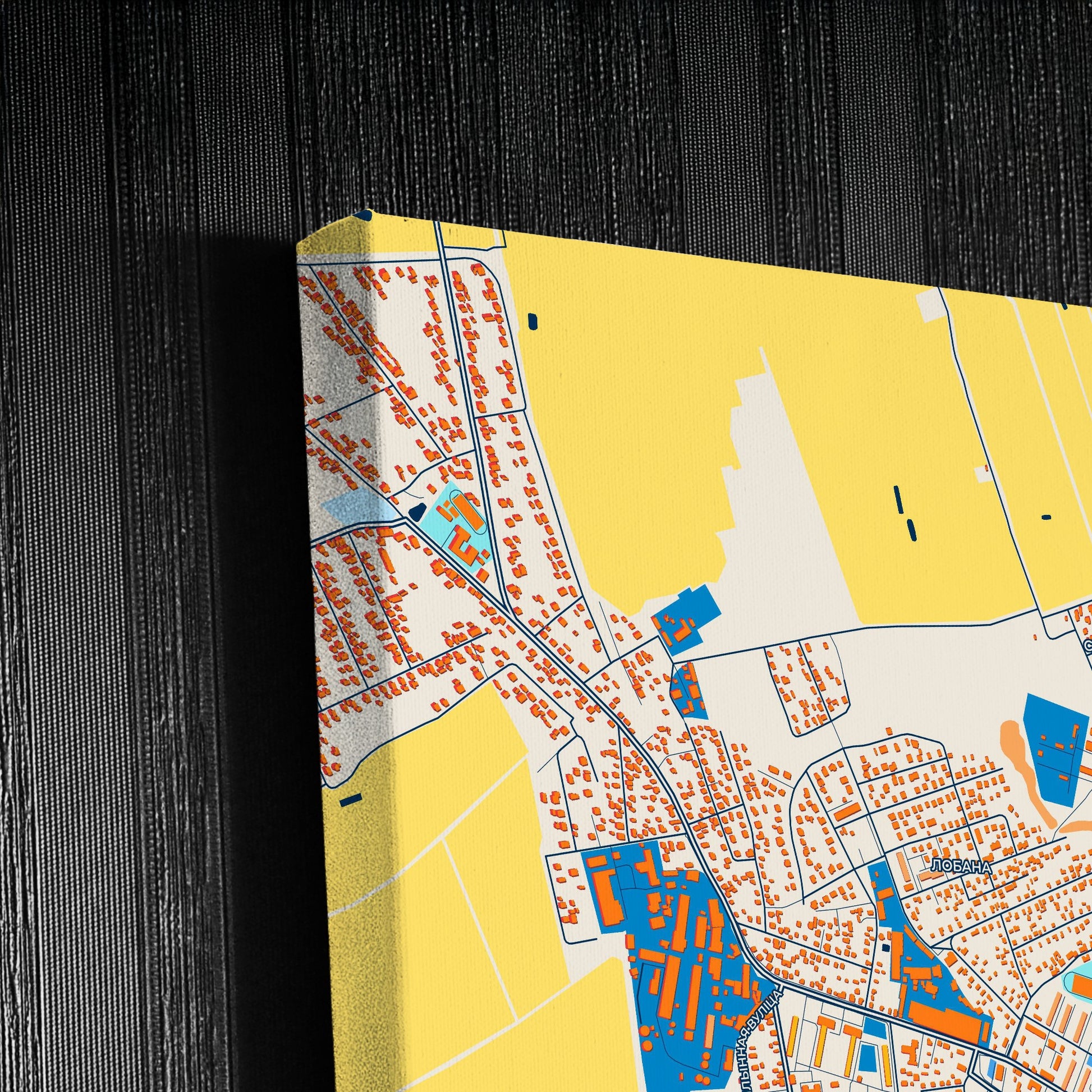 Слуцк Belarus Colorful City Map Canvas Print Detail