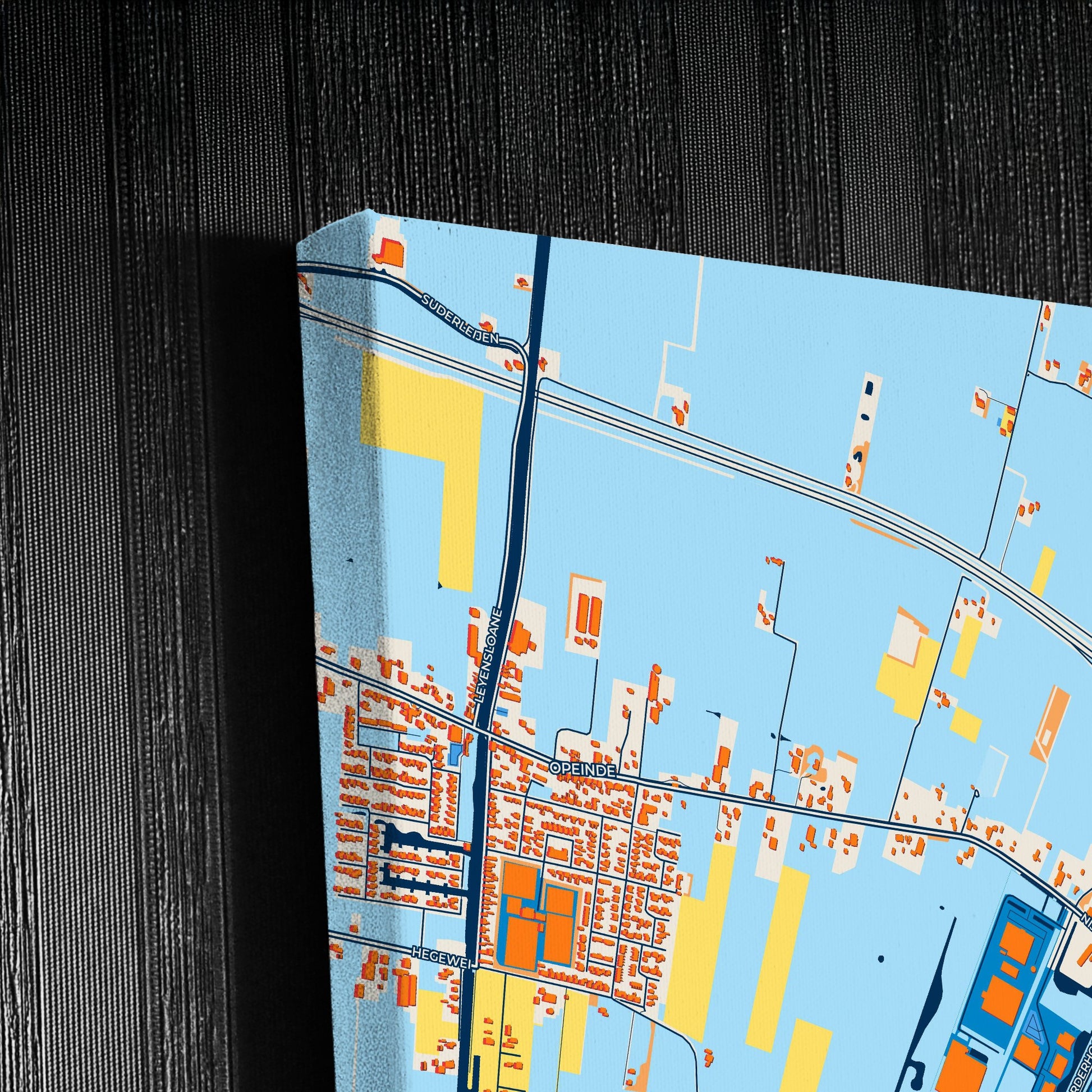 Smallingerland Netherlands Colorful City Map Canvas Print Detail