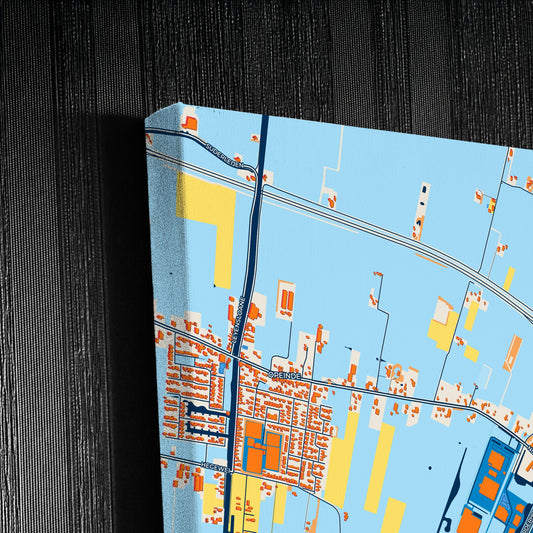 Smallingerland Netherlands Colorful City Map Canvas Print Detail