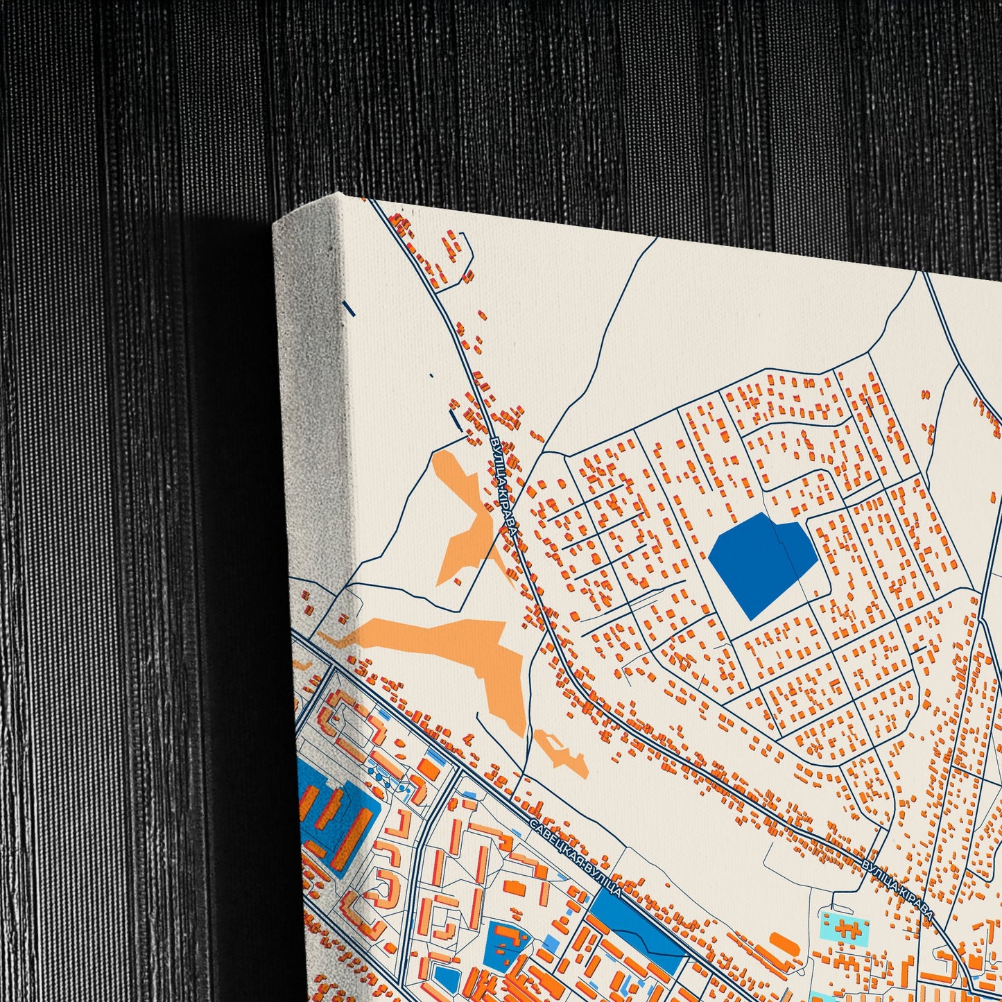 Smarhon Belarus Colorful City Map Canvas Print Detail