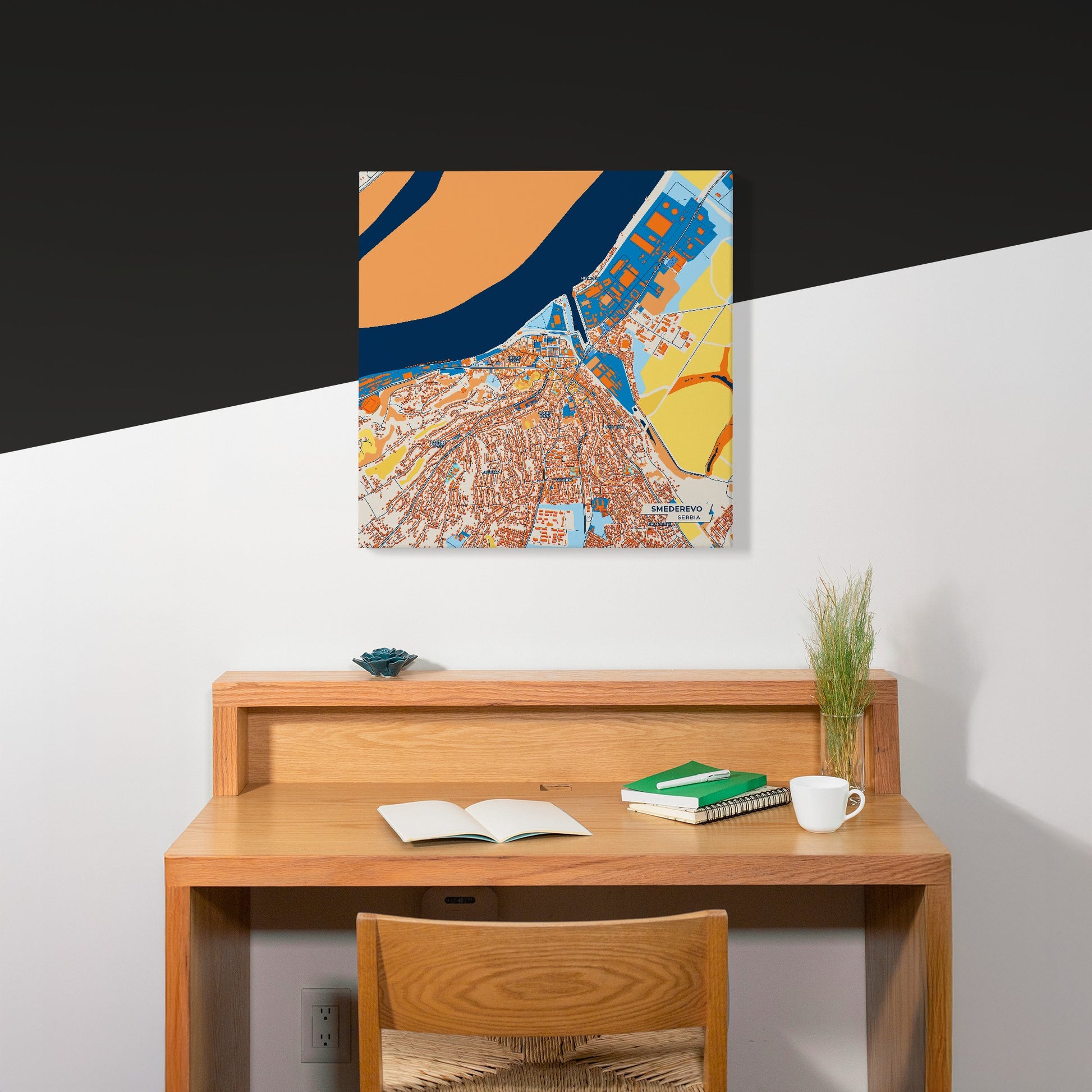 Смедерево Serbia Colorful City Map Canvas Print Scene