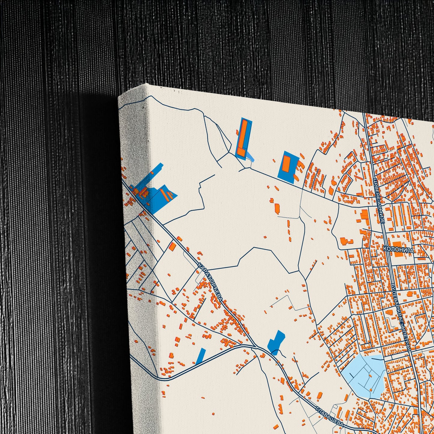 Смедеревска Паланка Serbia Colorful City Map Canvas Print Detail