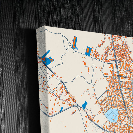 Смедеревска Паланка Serbia Colorful City Map Canvas Print Detail