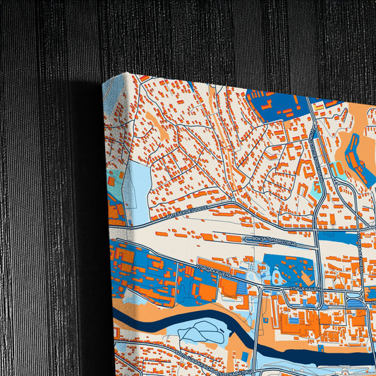 Смоленск Russia Colorful City Map Canvas Print Detail