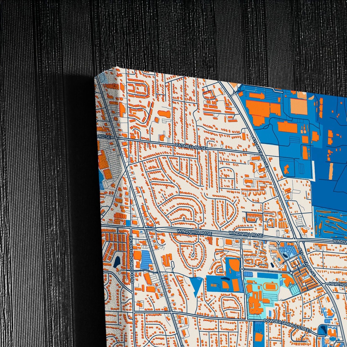 Smyrna Georgia Colorful City Map Canvas Print Detail