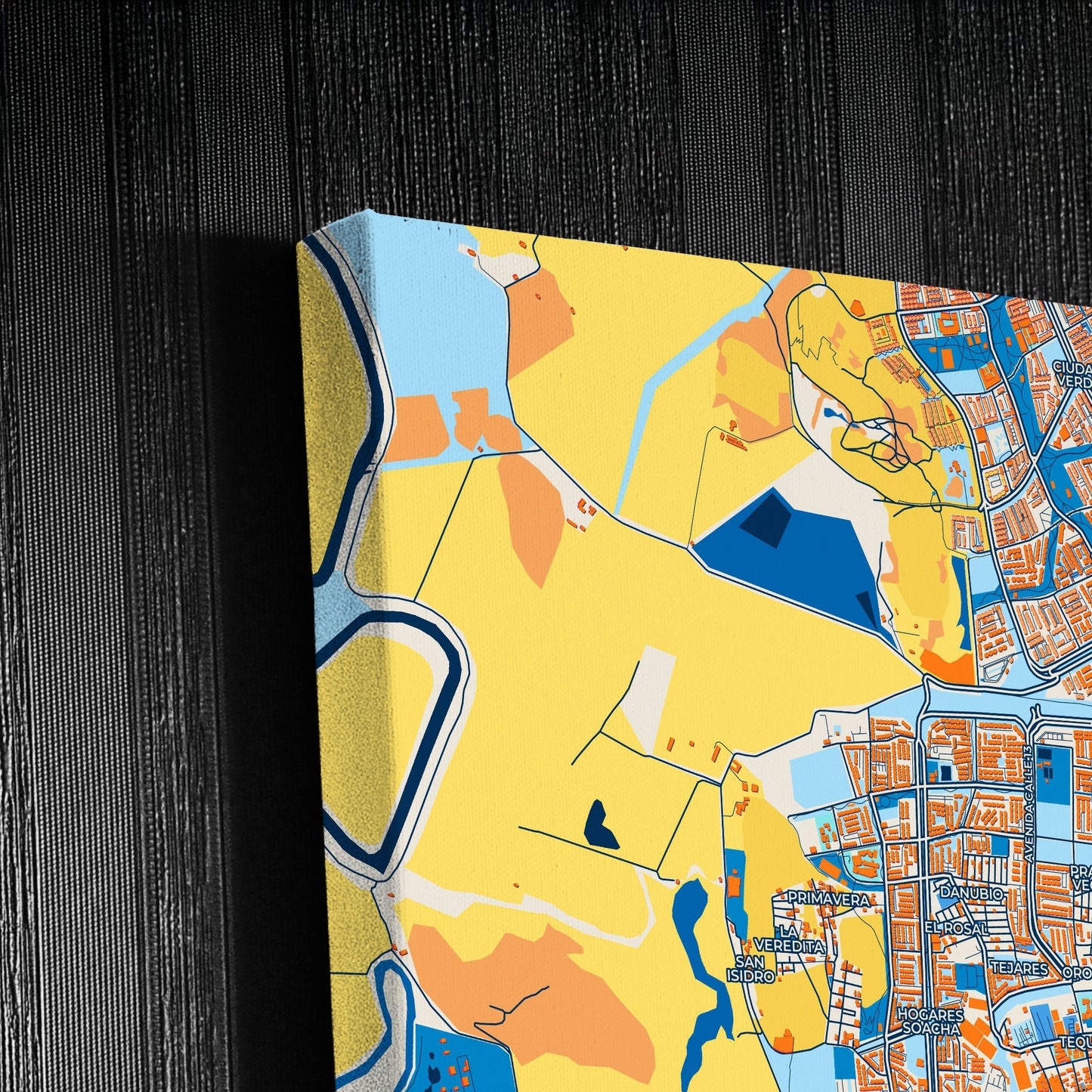 Soacha Colombia Colorful City Map Canvas Print Detail