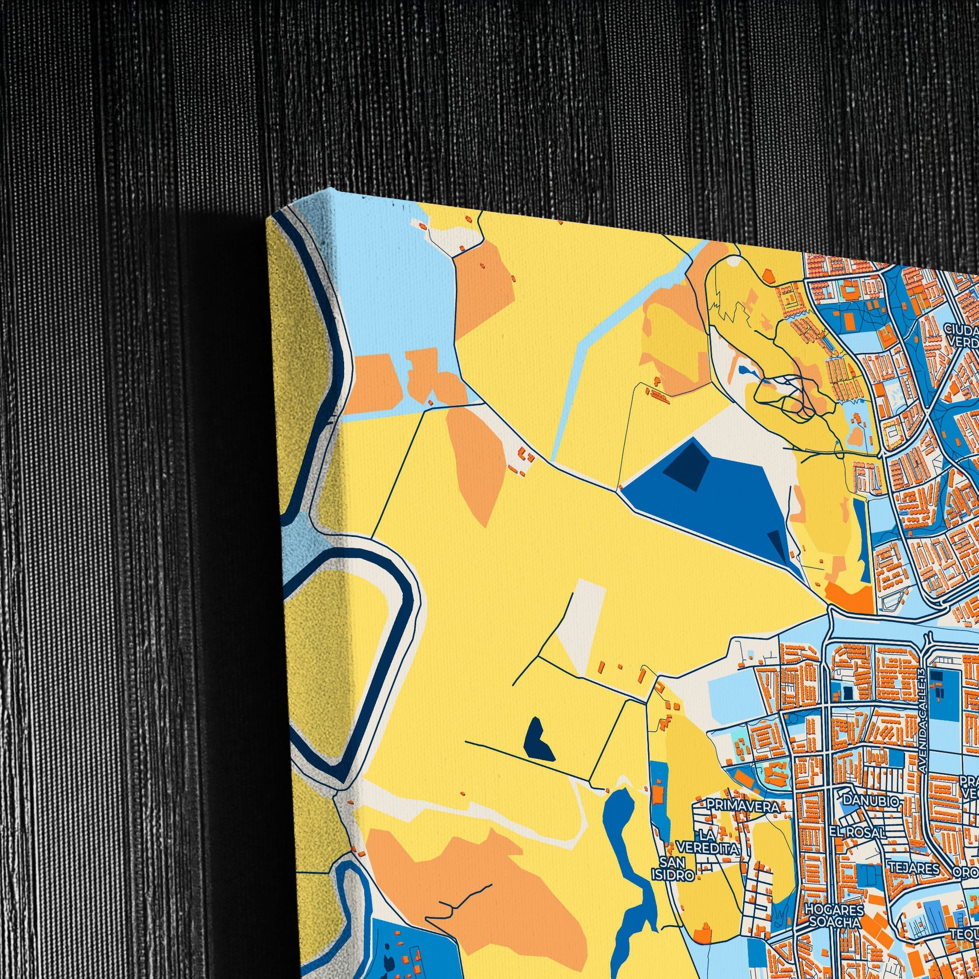 Soacha Colombia Colorful City Map Canvas Print Detail