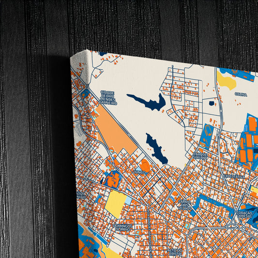 Sobral Brazil Colorful City Map Canvas Print Detail
