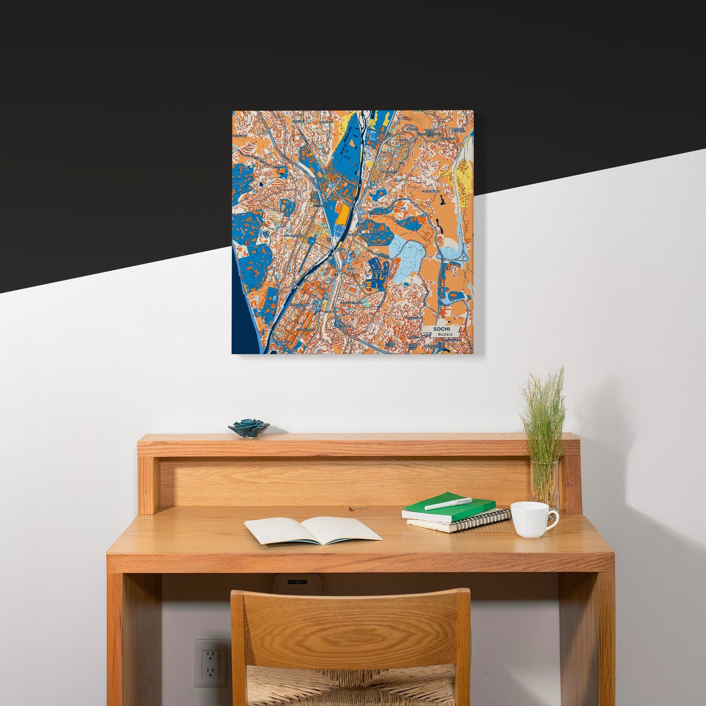 Сочи Russia Colorful City Map Canvas Print Scene