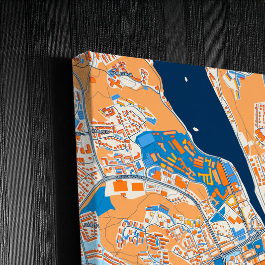 Södertälje Sweden Colorful City Map Canvas Print Detail