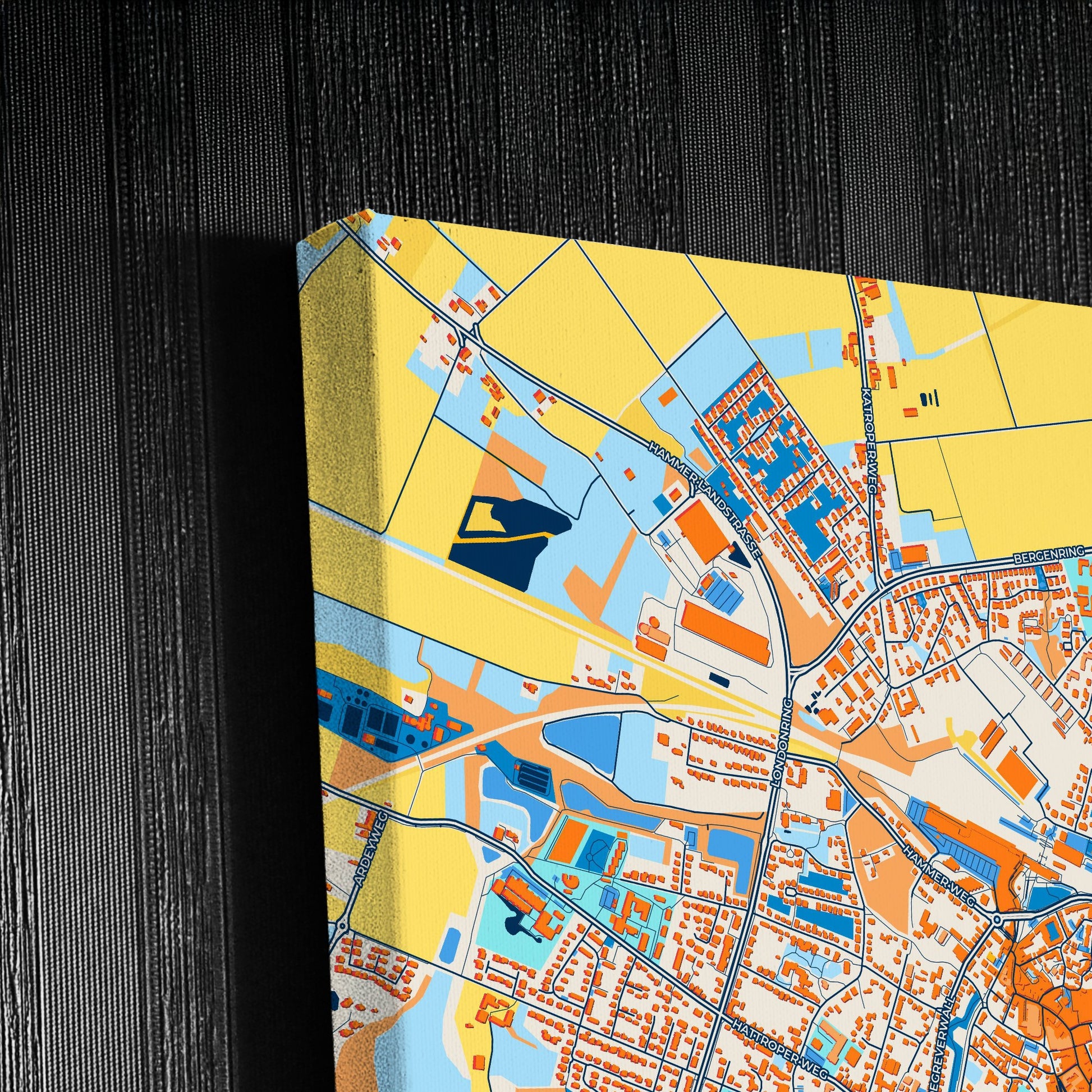 Soest Germany Colorful City Map Canvas Print Detail