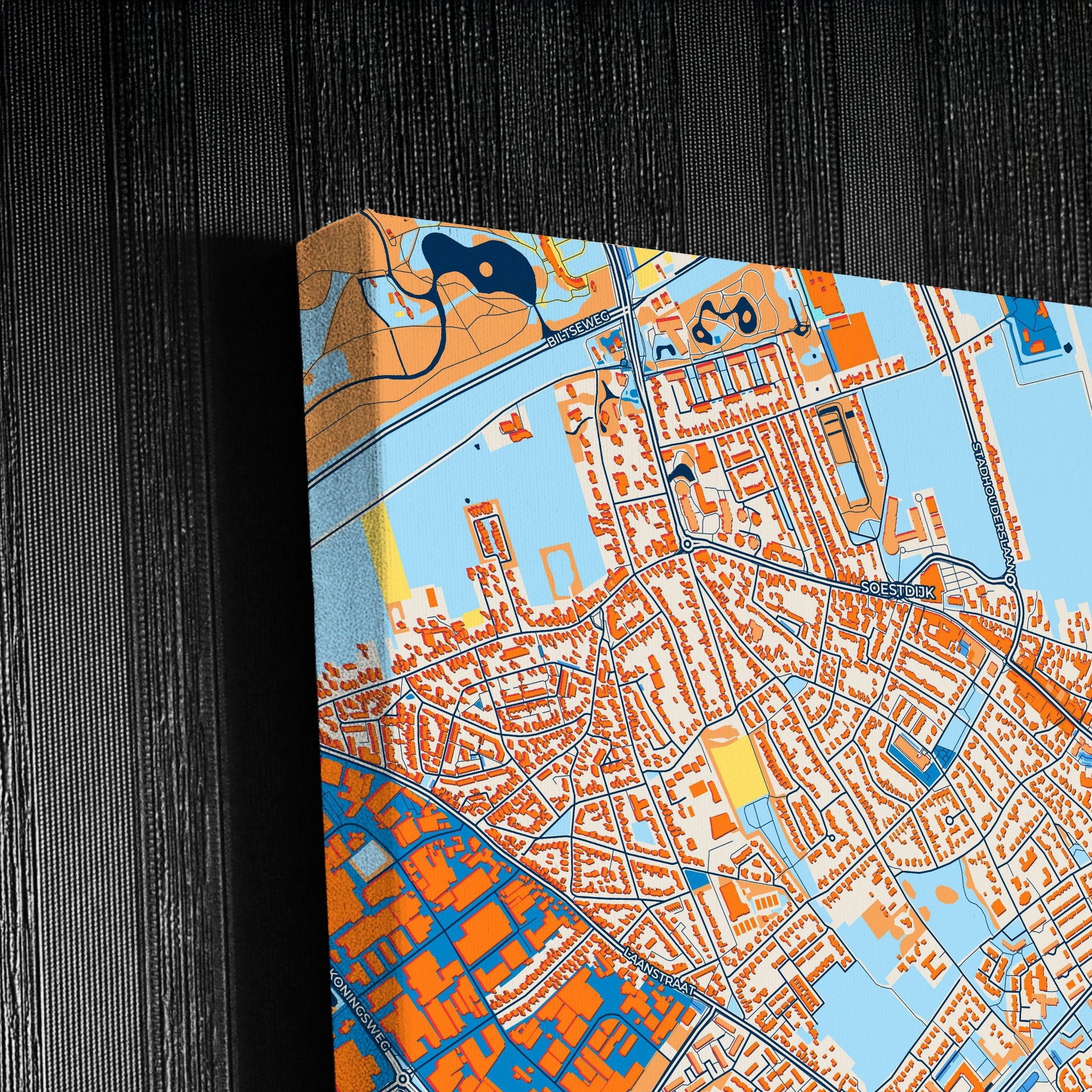 Soest Netherlands Colorful City Map Canvas Print Detail