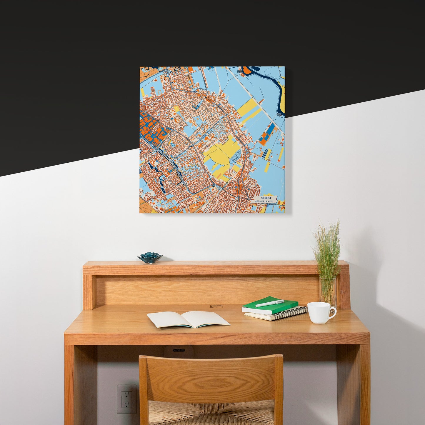 Soest Netherlands Colorful City Map Canvas Print Scene