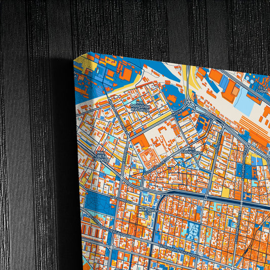 София Bulgaria Colorful City Map Canvas Print Detail