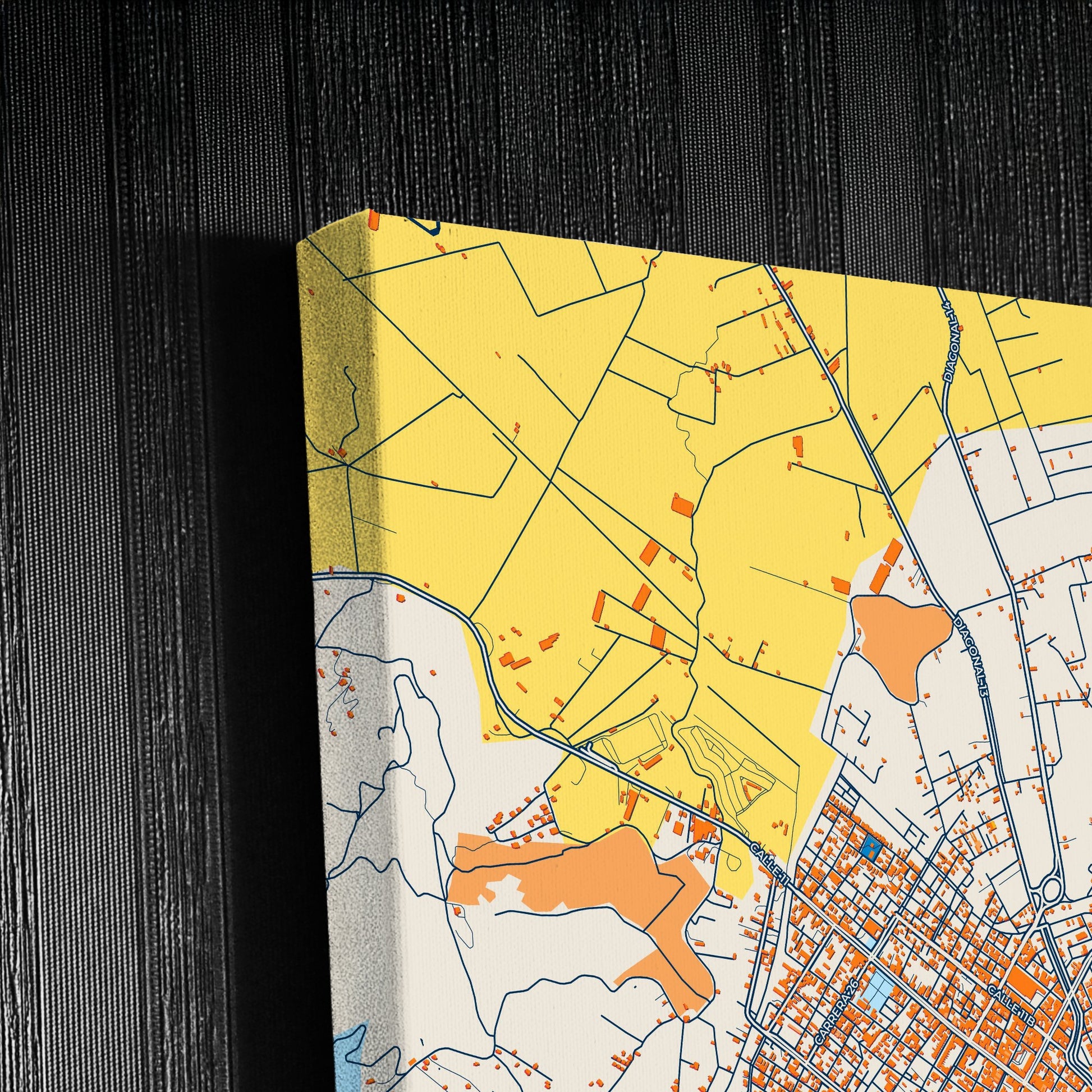 Sogamoso Colombia Colorful City Map Canvas Print Detail