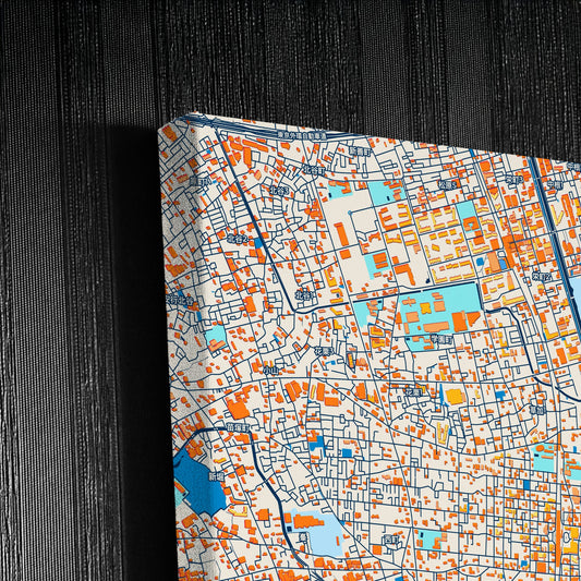 Sōka Japan Colorful City Map Canvas Print Detail