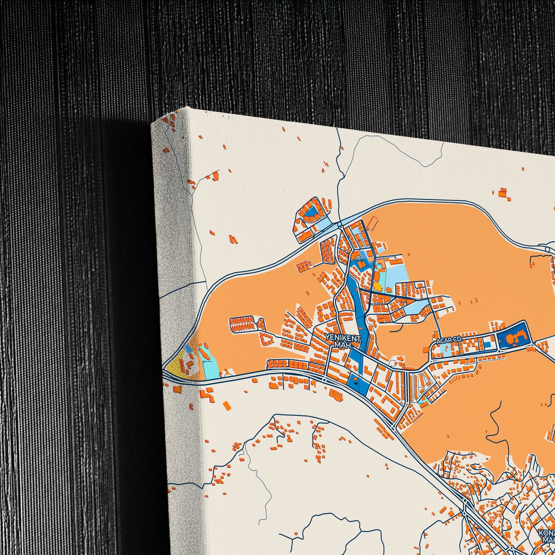 Söke Turkey Colorful City Map Canvas Print Detail