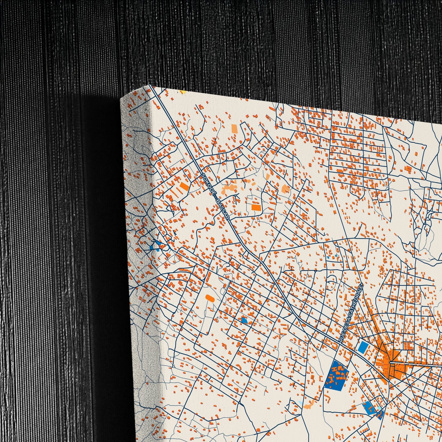 Sokode Togo Colorful City Map Canvas Print Detail