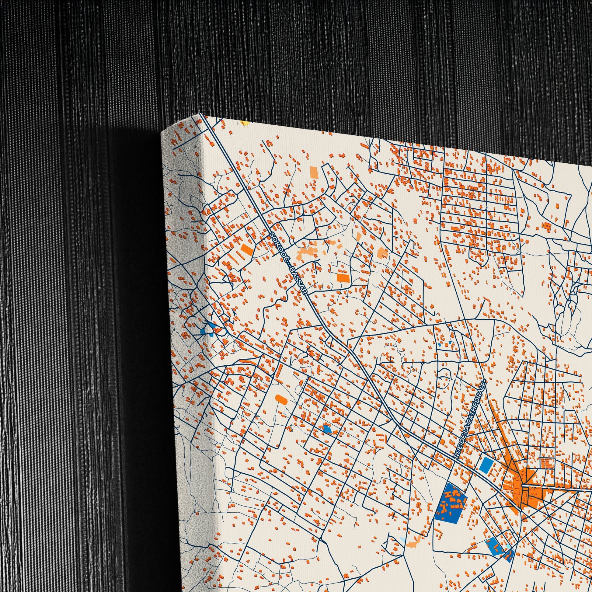 Sokode Togo Colorful City Map Canvas Print Detail