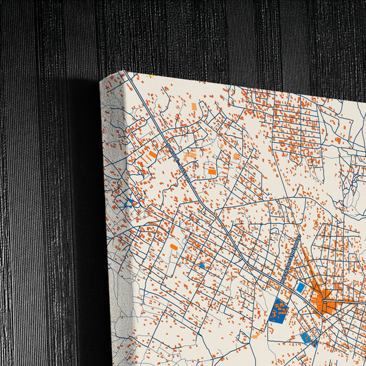 Sokode Togo Colorful City Map Canvas Print Detail
