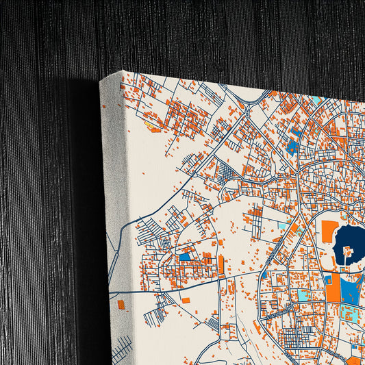 Solapur India Colorful City Map Canvas Print Detail
