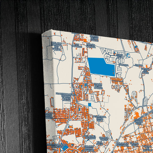 Soledad De Graciano Sánchez Mexico Colorful City Map Canvas Print Detail