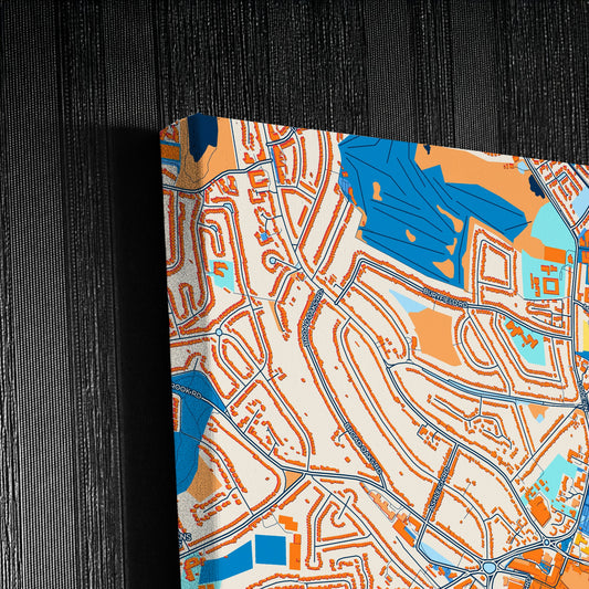 Solihull England Colorful City Map Canvas Print Detail