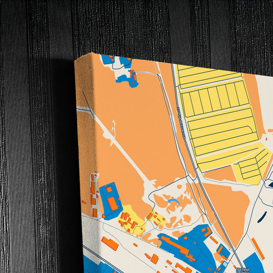 Соликамск Russia Colorful City Map Canvas Print Detail