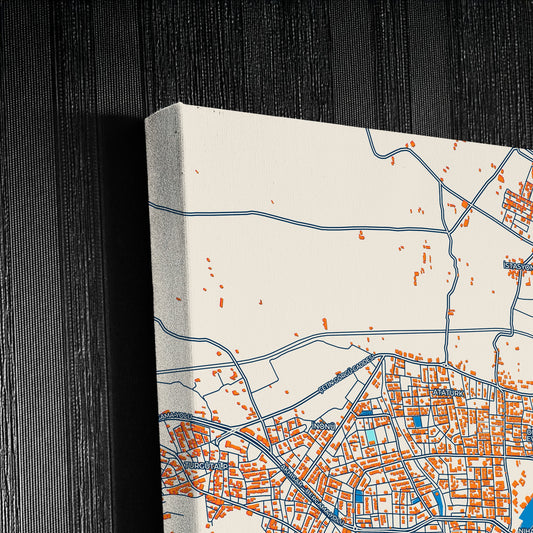 Soma Turkey Colorful City Map Canvas Print Detail