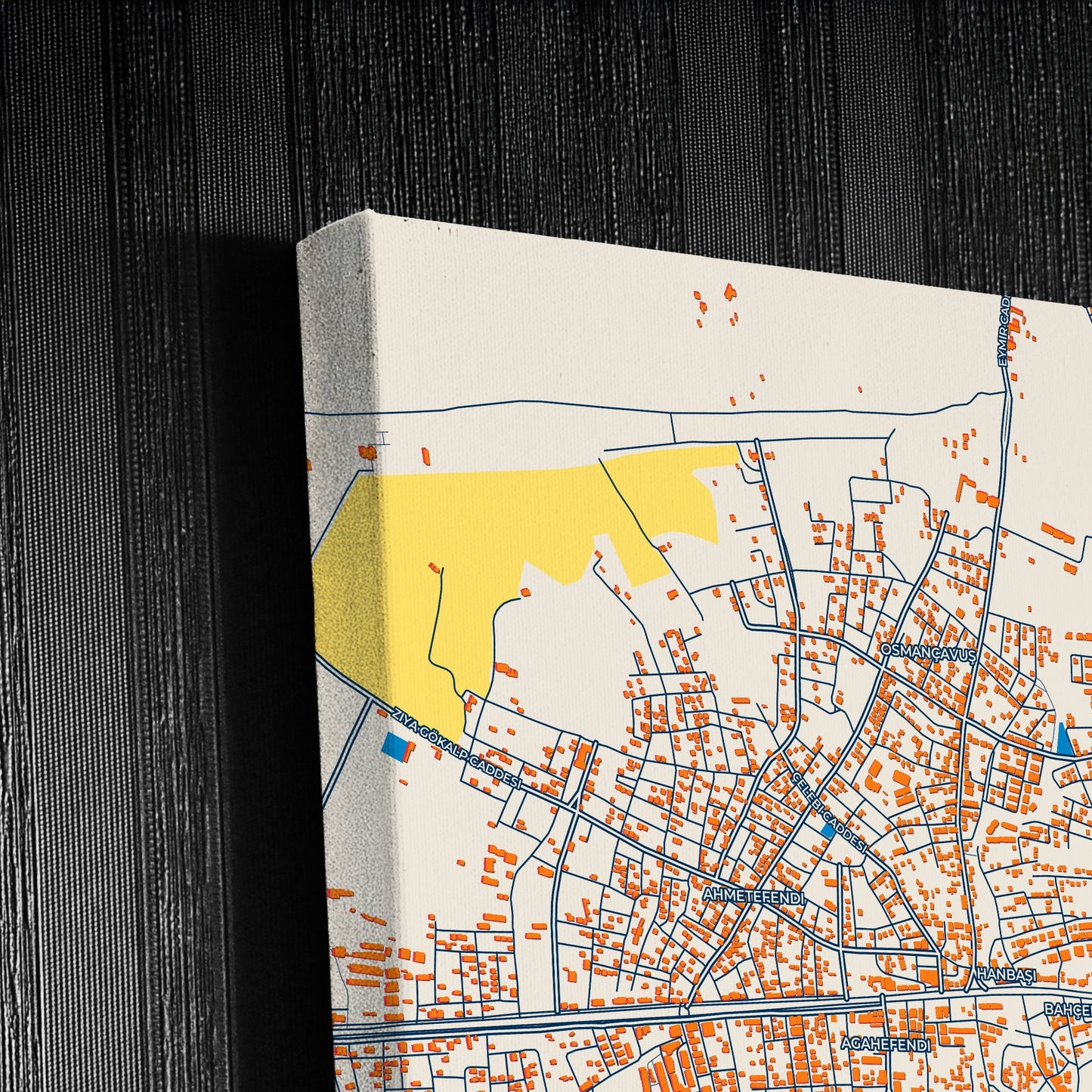 Sorgun Turkey Colorful City Map Canvas Print Detail