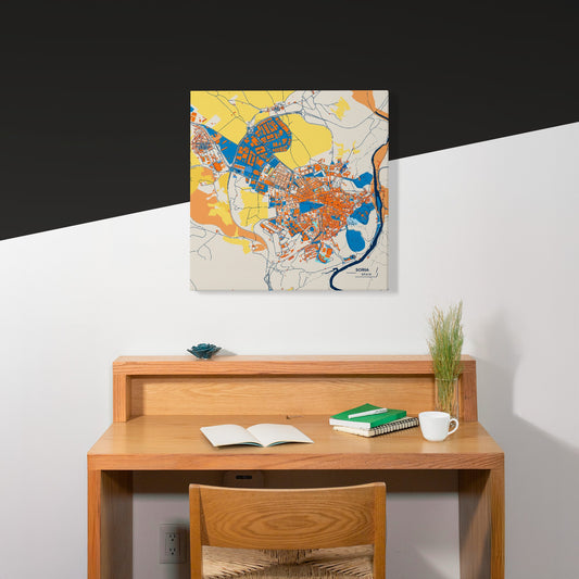 Soria Spain Colorful City Map Canvas Print Scene