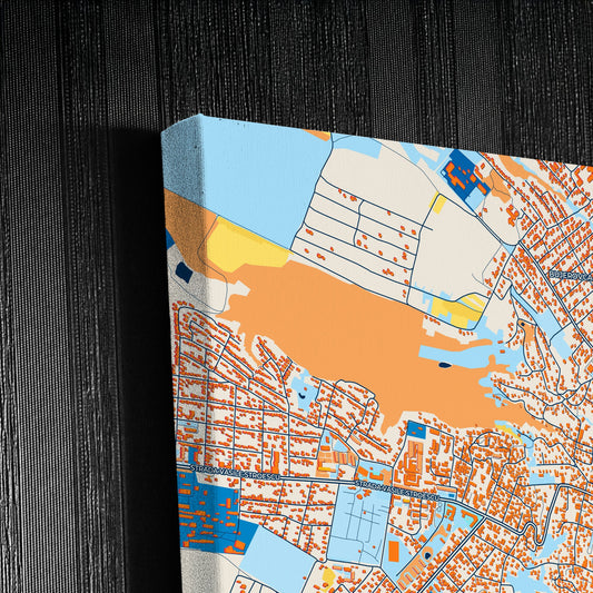 Soroca Moldova Colorful City Map Canvas Print Detail