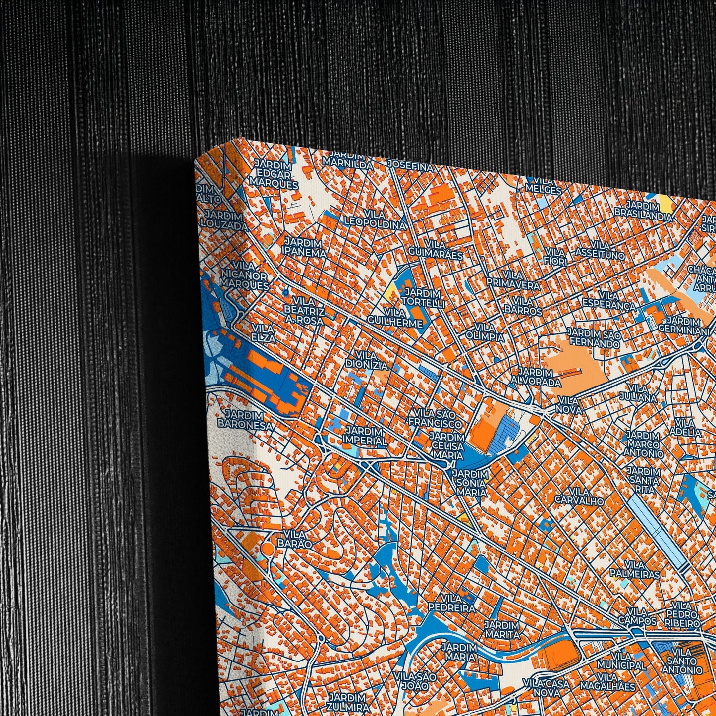 Sorocaba Brazil Colorful City Map Canvas Print Detail