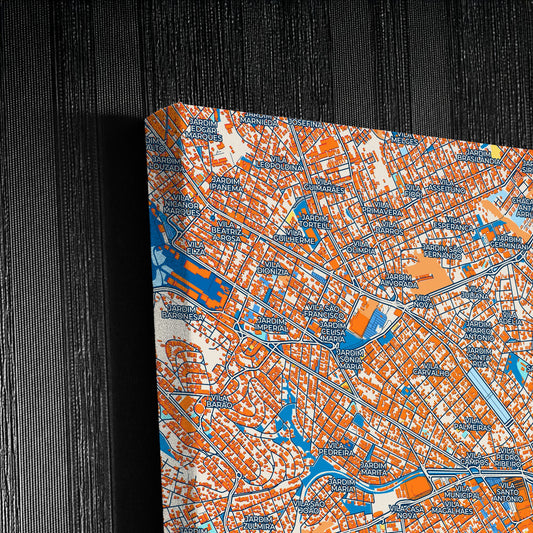 Sorocaba Brazil Colorful City Map Canvas Print Detail