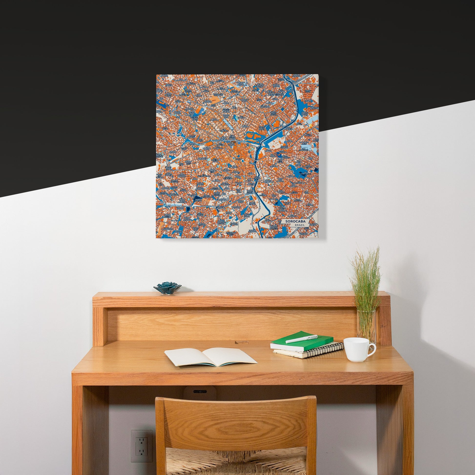 Sorocaba Brazil Colorful City Map Canvas Print Scene