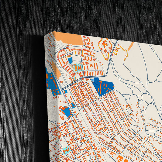 Сорокине Ukraine Colorful City Map Canvas Print Detail