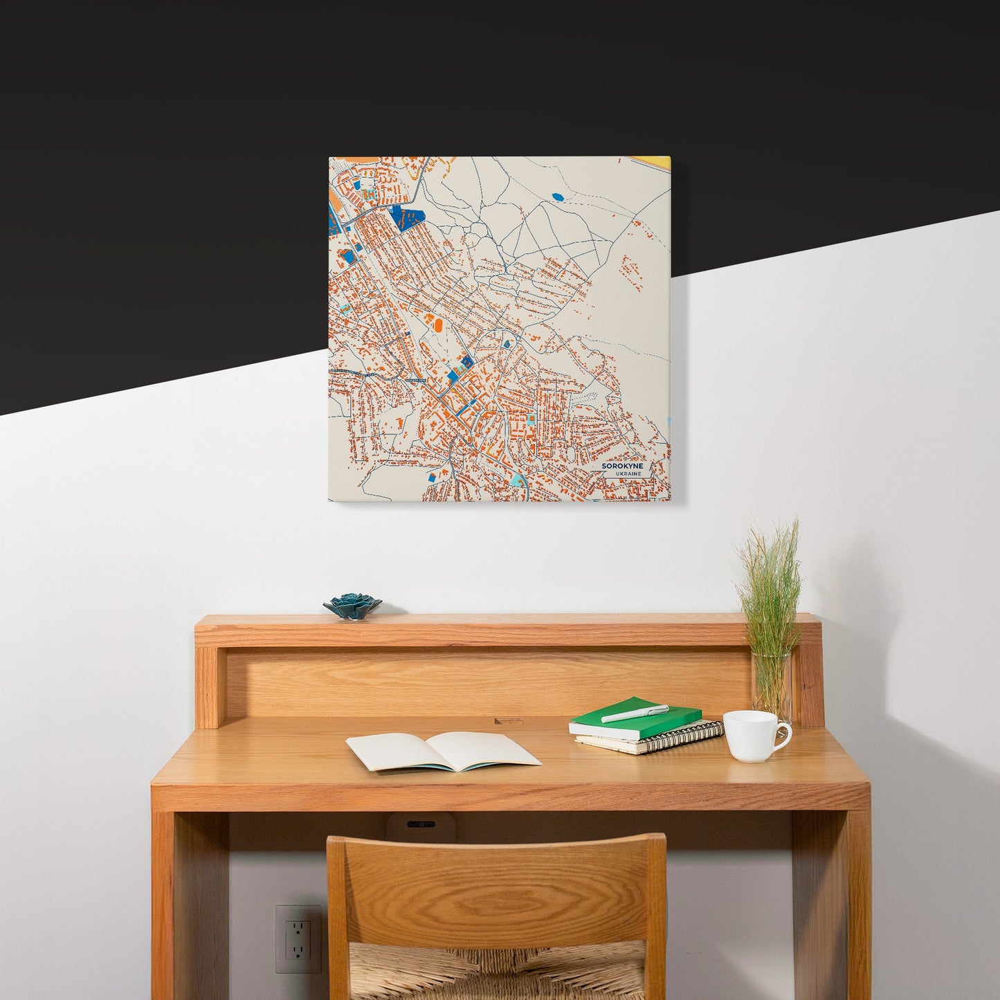 Сорокине Ukraine Colorful City Map Canvas Print Scene