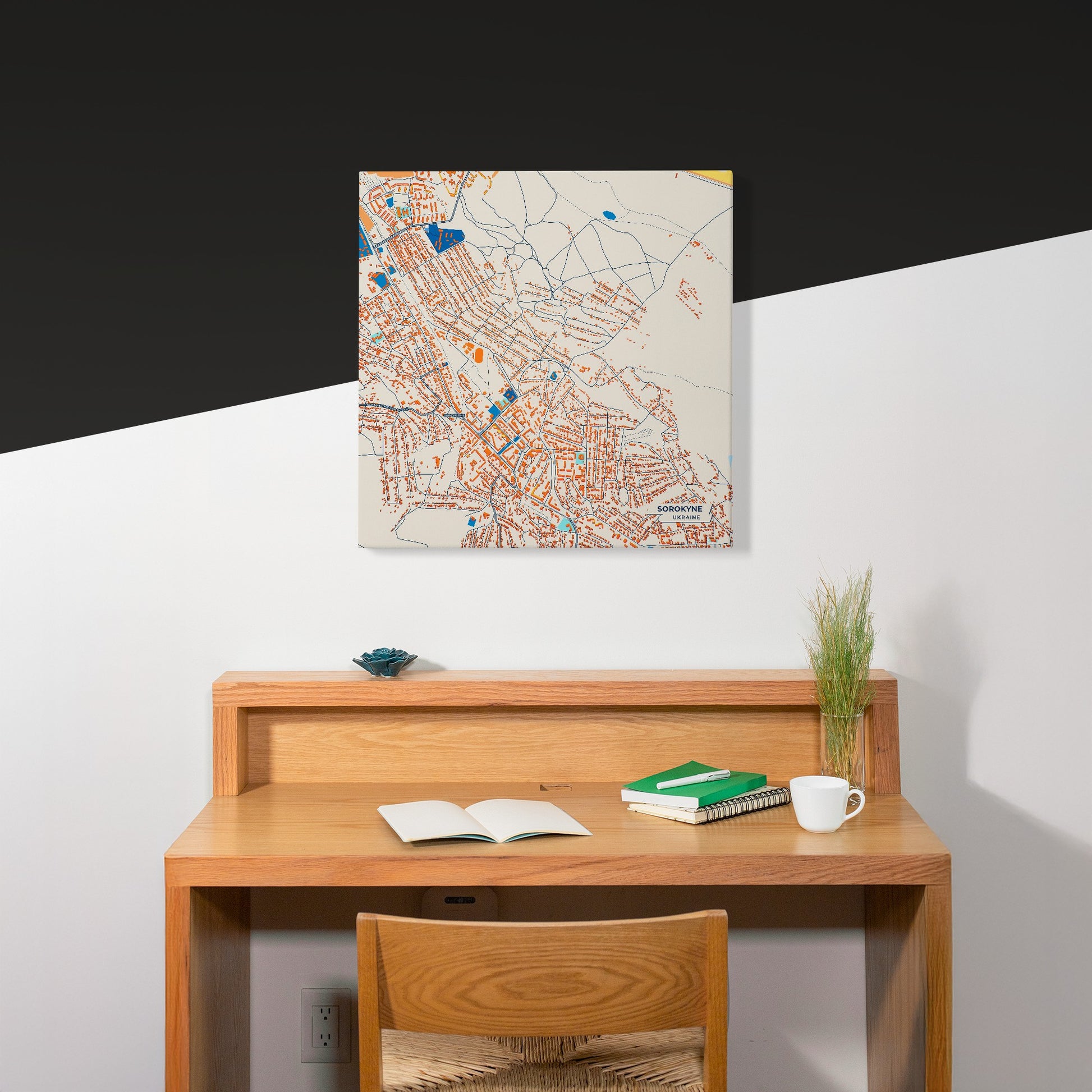 Сорокине Ukraine Colorful City Map Canvas Print Scene